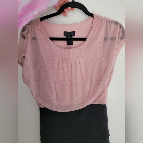 Enfocus Petite Glitter Bottom Ruffle Dress - Picture 8 of 8